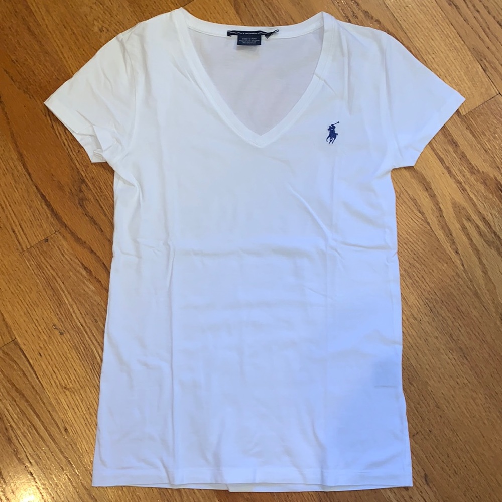 Ralph Lauren Sport White V-Neck T-Shirt